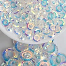 8/10/14/20mm 玻璃大孔彩虹电镀戒指吊饰 DIY 珠子适用于珠宝制作、生日和节日礼物工艺品（项链、耳环、手机壳等）