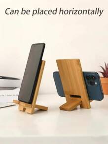 1 Customizable Wooden Mobile Phone Stand, 1 Adjustable Multi-Angle Desktop Stand, Compatible With Smartphones For Home And Office Use, Slouchy Wooden Mobile Phone Stand, Detachable Mobile Phone Stand For Live Streaming And Watching TV Series, Slouchy Simple Creative Solid Wood