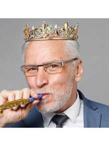 生日国王皇冠和绶带，皇家金色国王皇冠男士派对装饰舞会生日礼物男士国王选美皇冠，返校情人节 - 多色 - 查看 5