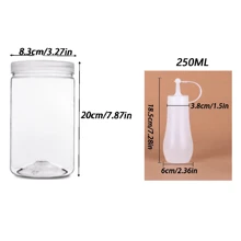 1 件多尺寸透明塑料瓶/罐，坚果和谷物密封食品储存容器，适合厨房、餐厅、客厅使用，[挤压瓶盖颜色随机] - 彩色 - 查看 18