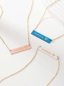 1 szt. List MAMA Bar Wisiorek Naszyjnik Prezent na Dzień Matki Naszyjniki Biżuteria Prezenty Dla Mamy