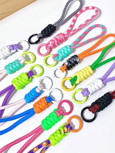 1 peça de chaveiro colorido, cordão, chaveiro, acessórios para celular, clipes de guia curtos, capa de celular, chaveiro, presente, lembrança, acessórios para carro, bolsa, pingente, escola, fofo, gótico, Y2K