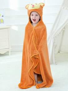 MICHLEY 1pc Baby Cartoon Hooded Towel, Unisex, Soft Swimming Bath Robe, Large Face Towel, 115cm/45.28in X 70cm/45.56in, Suitable For 0-7 Years Old Babies - Multicolor - View 13