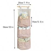 1 Bolsa de almacenamiento multifuncional montada en la pared - Percha con 3 bolsillos espaciosos, caja de almacenamiento multifuncional para armario, dormitorio, baño, dormitorio estudiantil, bolsa colgante para libros, bolsa de almacenamiento para el desorden del dormitorio, el regalo perfecto para la familia, la abuela y la madre