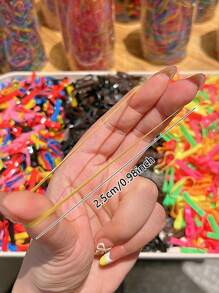 1800/2000个一次性发圈，女士时尚可爱款，多种颜色，粗细款式可选，适合日常使用和送礼。马尾辫发圈、发绳、橡皮筋、发圈、发饰、发饰、发圈、发饰、发带 - 彩色 - 查看 5