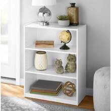 White 3-Shelf Bookcase With Adjustable Shelves For Customized Storage Solutions