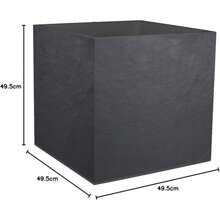 Square Flower Pot, Anthracite Grey, 50 Cm - Dark Grey - View 4