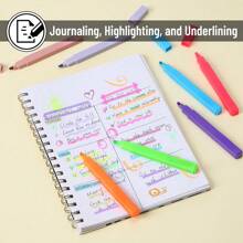 3pcs Set[INS Style Highlighter Pens]Korean Soft-Tip Dual-Head Eye-Friendly Color Marker Pens, Student Planner Note Highlight, Colorful Markers, High-Quality Stationery Gift (Random Color Styles) - Multicolor - View 3