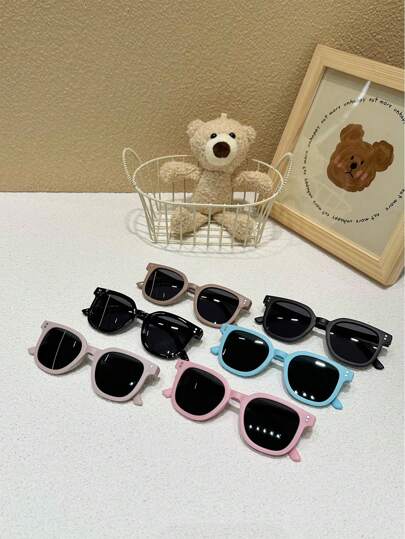 1 Pair Kids Simple Fashion Nails Design Glasses, Daily Decoration Blocking Harmful Light