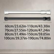 1pc Multi-Functional No-Drill Retractable Rod, Easy To Install, Suitable For Bathroom, Kitchen, Windowsill, Balcony, Living Room, Can Be Used As Curtain Rod, Wardrobe Support Rod, Drying Rack Home Bathroom Decor Fall Decor Bathroom Accessories Back To School - Multicolor - View 4