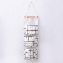 1 Bolsa de almacenamiento multifuncional montada en la pared - Percha con 3 bolsillos espaciosos, caja de almacenamiento multifuncional para armario, dormitorio, baño, dormitorio estudiantil, bolsa colgante para libros, bolsa de almacenamiento para el desorden del dormitorio, el regalo perfecto para la familia, la abuela y la madre