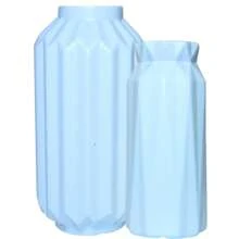 Kit 2 Colorful Plastic Solitary Vases For Flowers And Decorations - Baby Blue - View 1