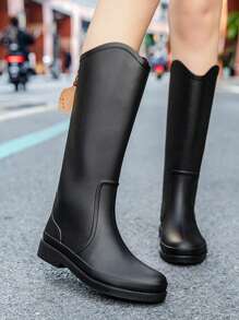 Fesd Ts British Style High Top Rain Boots For Women, Fashionable & Versatile Water Shoes, Anti-Slip Thick Sole Comfortable Rain Boots For Kitchen, Outdoor, Washing Car, Grocery Shopping, Camping