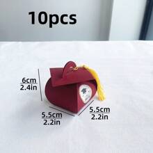 10pcs 2025 Graduation Cap Gift Box, Graduation Celebration Party Packaging Box, Square European Style Mortarboard Box For Graduation Favor, Creative Tassel Box Personalized Graduation Season Small Gift Box - Paper - View 9