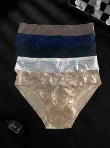 5pcs/Set Men Lightweight Sexy 3D Pouch Brief Underwear, Sports Fitness Mesh Briefs - Multicolor - View 2