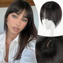 10英寸夹式刘海，真人发刘海发夹，配有3个结实夹子，360°全方位覆盖，轻盈刘海，适合女性，可修饰脸型。 - SNatural - 查看 6