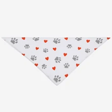 1pc Pet Everyday Scarf, Cute Bone & Paw Print Love Pattern Triangular Bandana, Dog Drool Bib Suitable For All Seasons
