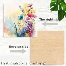 4 posavasos de arte de escritorio con diseños preestablecidos de acuarela creativos, decoración primaveral para el hogar. Sirven para tazas de café, bebidas, té. Base de cilindro de oxígeno para protección y absorción de agua en el escritorio. Esenciales de decoración del hogar y festivos para el escritorio.