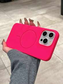 液态硅胶磁性手机壳适用于 16 Pro Max 防水防震防摔防刮 - 玫紅色 - 查看 3