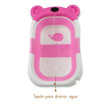 TINA DE BAÑO MODERNA PLEGABLE CON SENSOR DE TEMPERATURA NONI IS-02B - Rosa - Ver 9