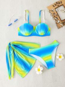 Swimwear 3pcs/Set, Women Bikini For Beach Holiday - Multicolor 2 - View 1