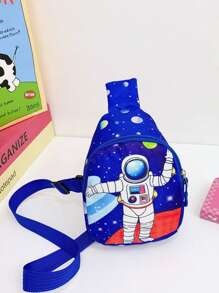 1pc Chest Bag, New Chest Bag, Lightweight Cute Cartoon Coin Purse, Astronaut Spaceman Casual Chest Bag, Suitable For Teenagers, Shopping And Travel Daily Use. - Multicolor - View 4