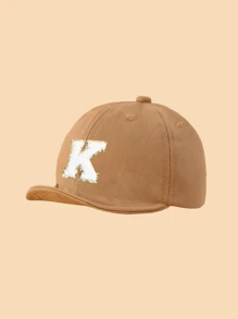 1pc Simple Letter Baby Soft Brim Baseball Cap, Stylish And Versatile, Suitable For Boys And Girls Daily Outing In Spring And Summer. - Khaki - View 7