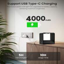 Wireless Motion Sensor Wall Light, 4000mAh Battery Powered Dusk To Dawn Magnetic LED Wall Lamp, 3000K Cordless Motion Activated Wall Light, Suitable For Bedroom, Porch, Corridor, Staircase