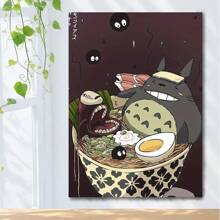 Framed Whimsical To.To.Ro Ramen Canvas Wall Art,  Playful Noodle Theme Home Decor, Fashionable Room Decoration,  Kawaii Room Decor - Framed - View 1