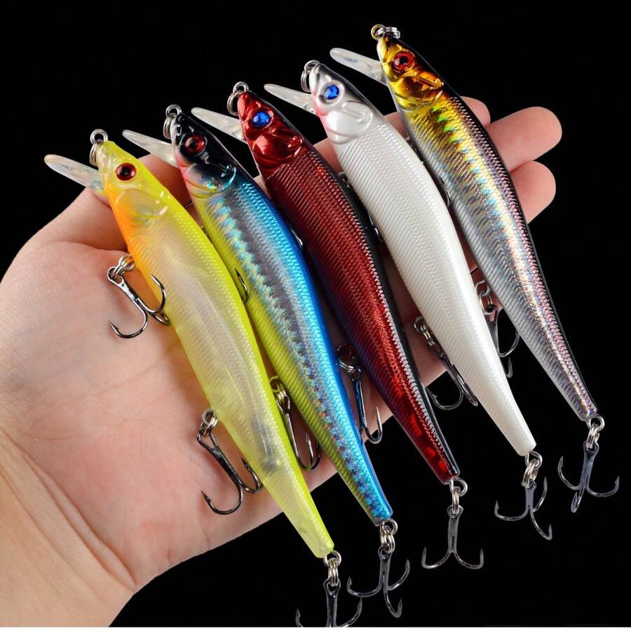 5pcs 11.5cm 14.5g Minnow Fishing Lures Wobbler Hard Baits Crankbaits ABS Artificial Lure For Bass Pike Fishing Tackle - Multicolor - View 1