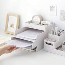 办公室抽拉式文件收纳盒A4收纳盒桌面塑料抽屉式文具架笔筒