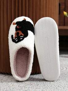 Plush Dachshund Slippers Closed Toe Slippers Anti Slip Warm Slip-On House Shoes Flat Thermal Slippers For Outdoor Indoor Bedroom