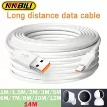 NNBILI Extra Longth 1M-14M USB Type C Code Extended Ultra High Speed Charging Is Compatible With Various Compatible With Samsung S25 S24 S23 S22 S21 Compatible With Xiaomi 13 12 11 Hula Hula Hula Hong OPPO VIVO OnePlus Smartphones Cameras Printers External Batteries Etc - White - View 2