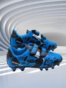 1 Pair PU Abrasion Resistant & Anti-Slip Children's Soccer Cleats, Suitable For Boys & Girls, Suitable For Daily Sports All Year Round