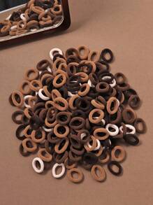 100 pezzi Elastici per capelli neri e colorati a tema caffè per ragazze, ad alta elasticità, senza danneggiare i capelli, fasce per capelli per code di cavallo, adatte per il ritorno a scuola