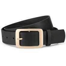 1 Peça Cinto De Pu Com Fivela De Metal Minimalista Feminino, Adequado Para Uso Diário E Combinação Com Várias Roupas