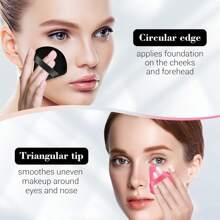 Juego de 10 piezas de esponjas de maquillaje, que incluye 4 esponjas de maquillaje triangulares, una esponja de maquillaje con terciopelo, esponjas de maquillaje con correa y esponjas faciales reutilizables para limpieza y maquillaje en seco/húmedo