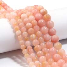 1 pièce Perles rondes en opale rose optimiste de 6/8/10 mm, perles de pierre naturelle