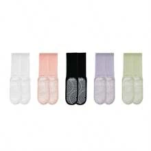 1/2/4/6 Pairs Women's Plain Color Yoga & Pilates Non-Slip Socks, Suitable For Ladies' Yoga Sports Mid-Calf Colorful Socks