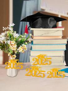 30 件毕业花瓶装饰、闪光花瓶饰品、毕业派对装饰、亮片卡片挂绳