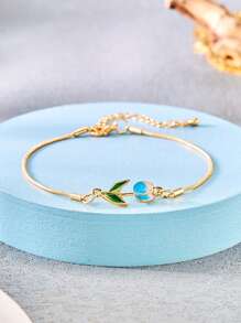 1 pieza Brazalete elegante con tulipán esmaltado