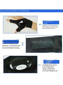 A Pair Of LED Flashlight Gloves, Suitable For Outdoor Camping, Night Fishing, Night Cycling, Circuit Maintenance, A Very Cool Gadget, A Perfect Gift For, Boyfriend, Son.