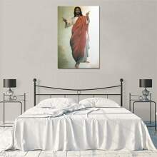 1 Pc African American Black Jesus Poster Picture Print Canvas Wall Art Home Child Room Decor Mural Poster Wooden Photo Frame, Ready To Hang, Canvas Print Painting Wall Art, Suitable For Home Corridor Bedroom Living Room Office Cafe Wall Decoration, Perfect Home Decoration Holiday Gift Decoration - 彩色 - 查看 7