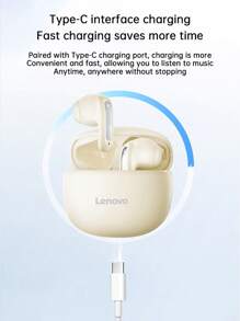 Lenovo 联想 EA140 TWS 无线耳机运动耳机双立体声降噪低音耳塞触控音乐运动耳机麦克风 - 均碼 - 查看 6