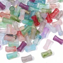 20/100pcs 6x12mm Glass Bamboo Glaze Beads Colorful Spacer Beads For DIY Jewelry Making, Round Cylinder Beads For Bracelet, Necklace, And Hairpin Crafting