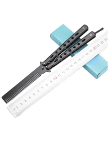 Butterfly Comb For Beginners, Stainless Steel Foldable Wide-Tooth Butterfly Shaker Comb, Portable Butterfly Comb For Men - Multicolor - View 5