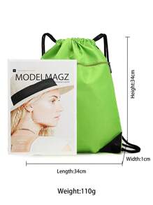 Custom Drawstring Bag, Large Capacity Sports Gym Bag, New Style Backpack, Waterproof Backpack, Solid Color, Lightweight, Portable, Multifunctional Backpack, Reinforced And Drawstring Closure, Suitable For DIY Backpack - Multicolor - View 3