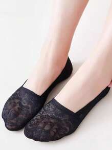 女士踝短袜隐形袜夏季薄款白色低帮船袜系带硅胶防滑圣诞礼物 - 彩色 - 查看 6