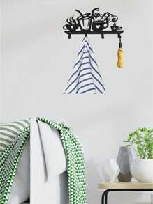 1pc Iron Artistic Black Metal Coffee Mug Holder Hook, High-Quality Cup Rack, Suitable For Living Room, Bedroom, Can Be Used As Personalized Gift To Bring A Relaxing Afternoon Tea Vibe