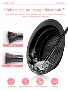 56PCS Makeup Tools Set Including:30PCS Makeup Brush Set Includes Powder Brush,+6PCS Makeup Sponges+3PCS Mini Makeup Sponges+6PCS Triangle Powder Puffs+3PCS Mini Air Cushion Powder Puffs+1pc Hairband+2PCS Hand Bowl Strap+2PCS Makeup Brush Cleaning Tools+3PCS Facial Cleansing Sponges.Highlight Brush,Nose Shadow Brush,Detail Brush,Outline Brush,Eyelash Brush,Foundation Make-Up Brush,Facial Brush,Concealer Brush,Eye Shadow Brush Set, Eyelash - Black - View 10